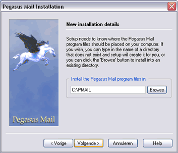 installeer Pegasus Mail