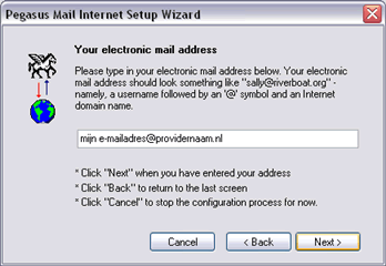 Pegasus Mail Internet Setup Wizard