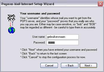 Pegasus Mail Internet Setup Wizard