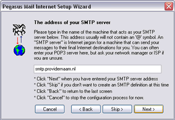 Pegasus Mail Internet Setup Wizard