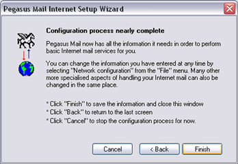 Pegasus Mail Internet Setup Wizard