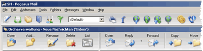 screenshot Pegasus Mail versie 5