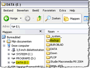 backupfolder maken