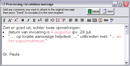 opmerkingen circulatiemail