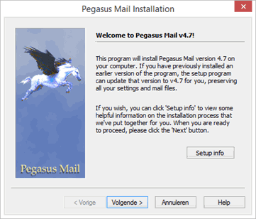 installeer Pegasus Mail