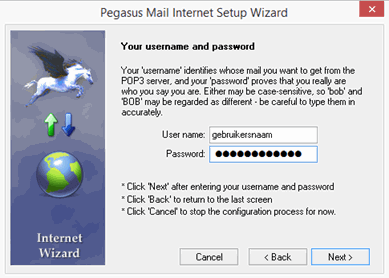 Pegasus Mail Internet Setup Wizard