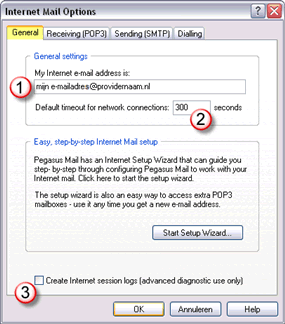 POP3 instellingen General